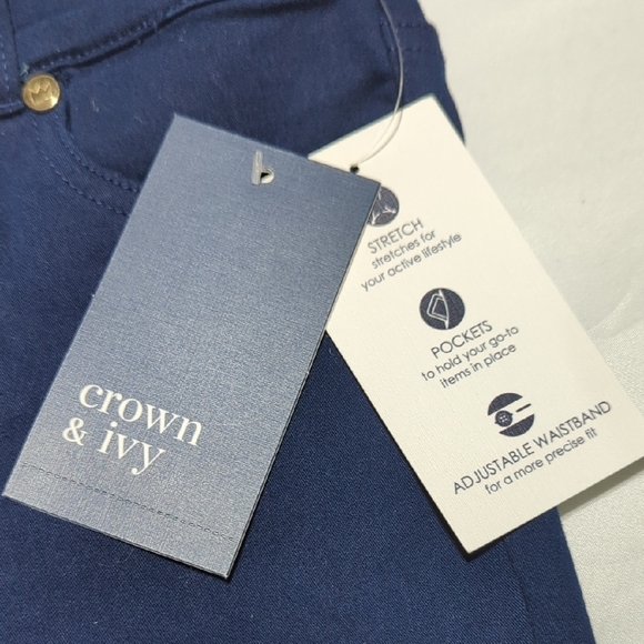 Crown & Ivy Deep Blue Pants Size 6 Kids , New With Tags!! Amazing Quality!!! - Picture 2 of 12